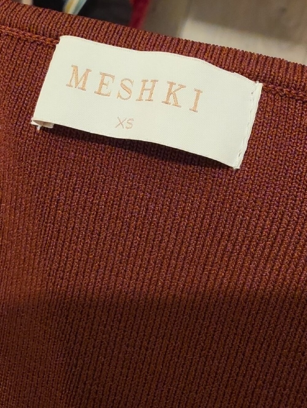 Meshki women’s Sleeveless knit Chocolate Brown Maxi Dress size XS like new - Picture 5 of 8